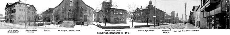 Photo 1: Panoramic View of Quincy Street Hancock, 1910. 